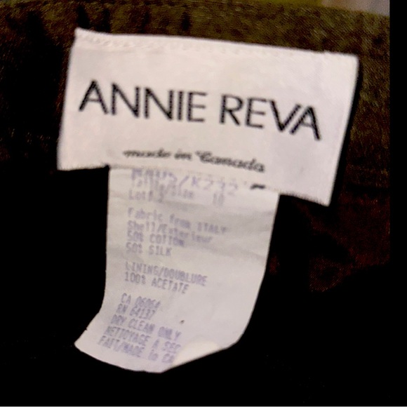 VTG Fabulous Annie Reva 2 pc skirt suit Olive green Made in Canada Silk blend - Picture 13 of 13